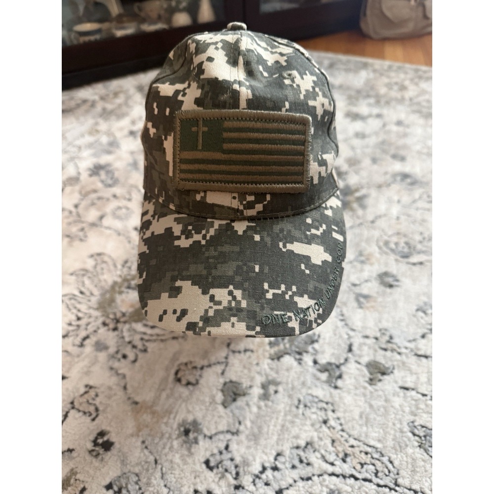 Digital Camo US Flag Hat Cap One‎ Size Fits All Adjustable Religious Cross Jesus